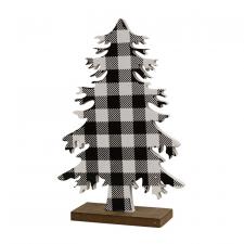 Black & White Buffalo Check Wood Tree Medium - SPECIAL BUY! 