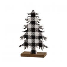 Black & White Buffalo Check Wood Tree Small - SPECIAL BUY! O