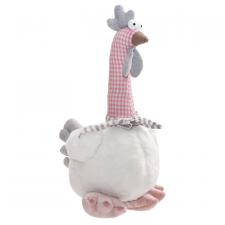 Fabric White Chicken with Long Checked Neck