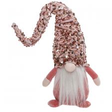 Pink Sequin Gnome with Long Hat