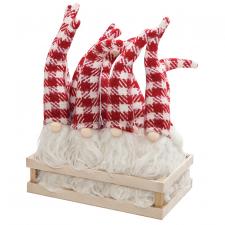 12 pc Red/White Santa Gnome Ornament w/Crate