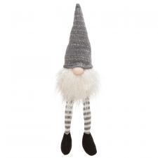 Dangle Leg Gray Hat Santa Gnome