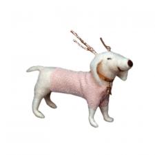Felted Glamour Pup w/Antlers Ornament