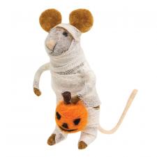 Felted Mummy Mouse Ornament