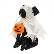 Felted Ghost Dog Ornament