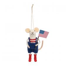 Americana Party Mr. Mouse Felted Ornament