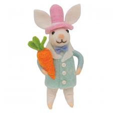 Dapper Bunny Felted Ornament