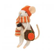 Pumpkin Spice Mouse Felted Ornament