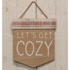 Get Cozy Plaid Wood Sign