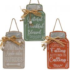 Fall Canning Jar Ornament, 3 Asstd.