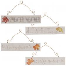 Fall Leaves Wood Hanger Ornament, 4 Asstd.