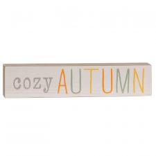 Cozy Autumn Multi Color Wood Block