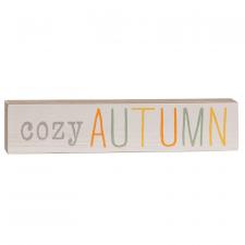Cozy Autumn Multi Color Wood Block