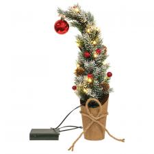 Flocked Curly Christmas Tree w/LED Lights