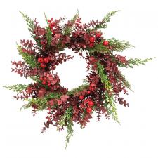 Maroon Eucalyptus & Berry Wreath - 22