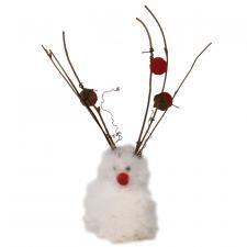 Sm Felted Fluffy Reindeer Snowman