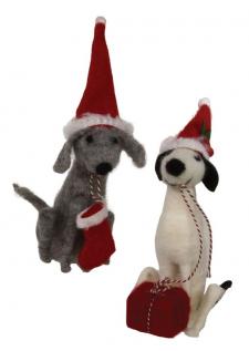 Felted Christmas Dogs, 2 Asstd.