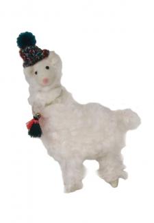 Felted Fluffy Llama w/Hat