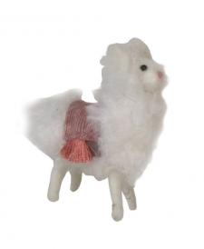 Small Felted Fluffy Llama w/Blanket
