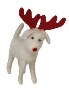 Felted Christmas Party Dog
