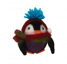 Felted Christmas Party Penguin Ornament