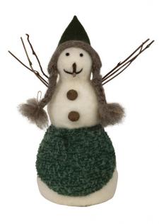 Felted Snowman w/Green Hat