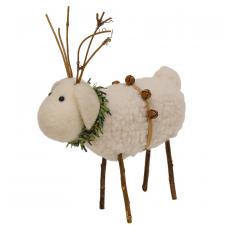 Felted White Standing Sheep Ornament, Large