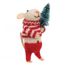 Christmas Mouse Felted Ornament