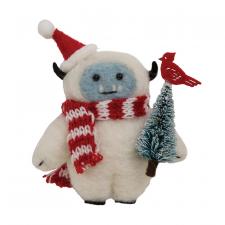 Christmas Abominable Yeti Felted Ornament