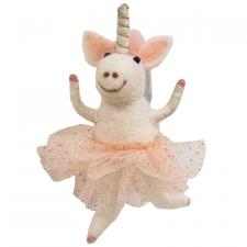 Dancing Unicorn Felted Ornament