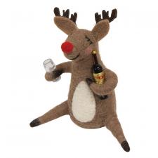Holiday Cheers Reindeer Felted Ornament