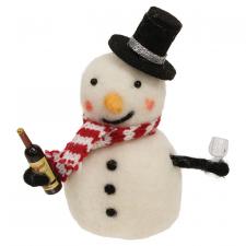 Holiday Cheers Snowman Felted Ornament
