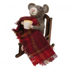 Cozy Rocking Chair Mouse Felted Ornament