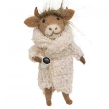Rise and Grind Highland Cow Felted Ornament