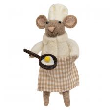 Chef Mouse with Skillet Felted Ornament