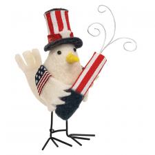 Stars & Stripes Firecracker Felted Bird Ornament