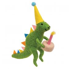 Birthday Party Dinosaur Felted Ornament
