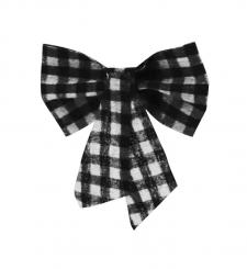 Black/White Plaid Bow