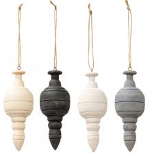 Wood Newel Ornament, 4 Asstd.