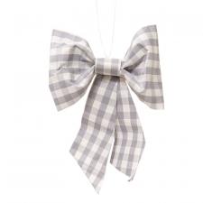 Gray Plaid Bow Ornament