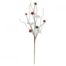 Medium Red Green White Jingle Bell & Deer Pick 20.75