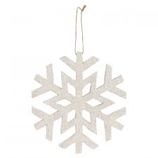 White Glitter Snowflake Ornament