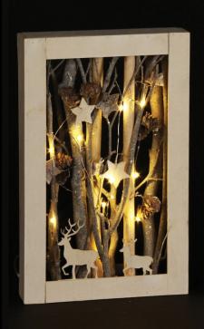 Deer Scene Frame w/LED Light