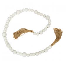 White Beaded Garland with Tassels 48