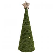 Green Yarn Christmas Tree w/LED Lights, Large
