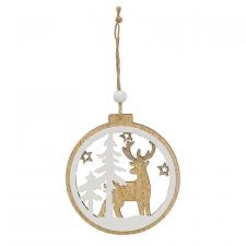 Deer Cutout Round Ornament