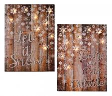 Baby it's Cold/Let it Snow Sign w/LED Light, 2 Asstd.