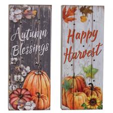 Harvest Sign with LED Light, 2 Asstd. 