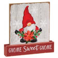 Gnome Sweet Gnome Christmas Wood Block