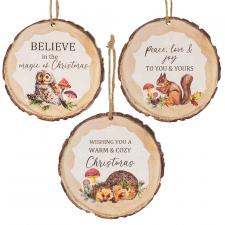 Woodland Animal Ornament, 3 Asstd.